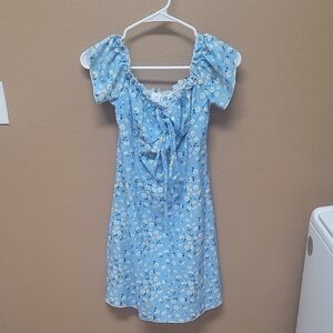 Floral Blue Mini Dress 🌼